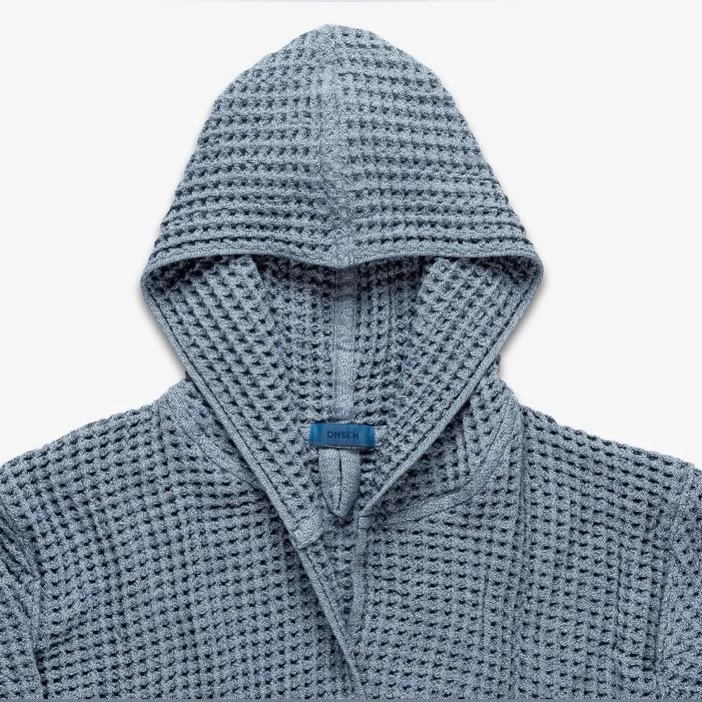 Onsen Waffle Weave Hooded Robe - Size Small, Unisex - Picture 3 of 12